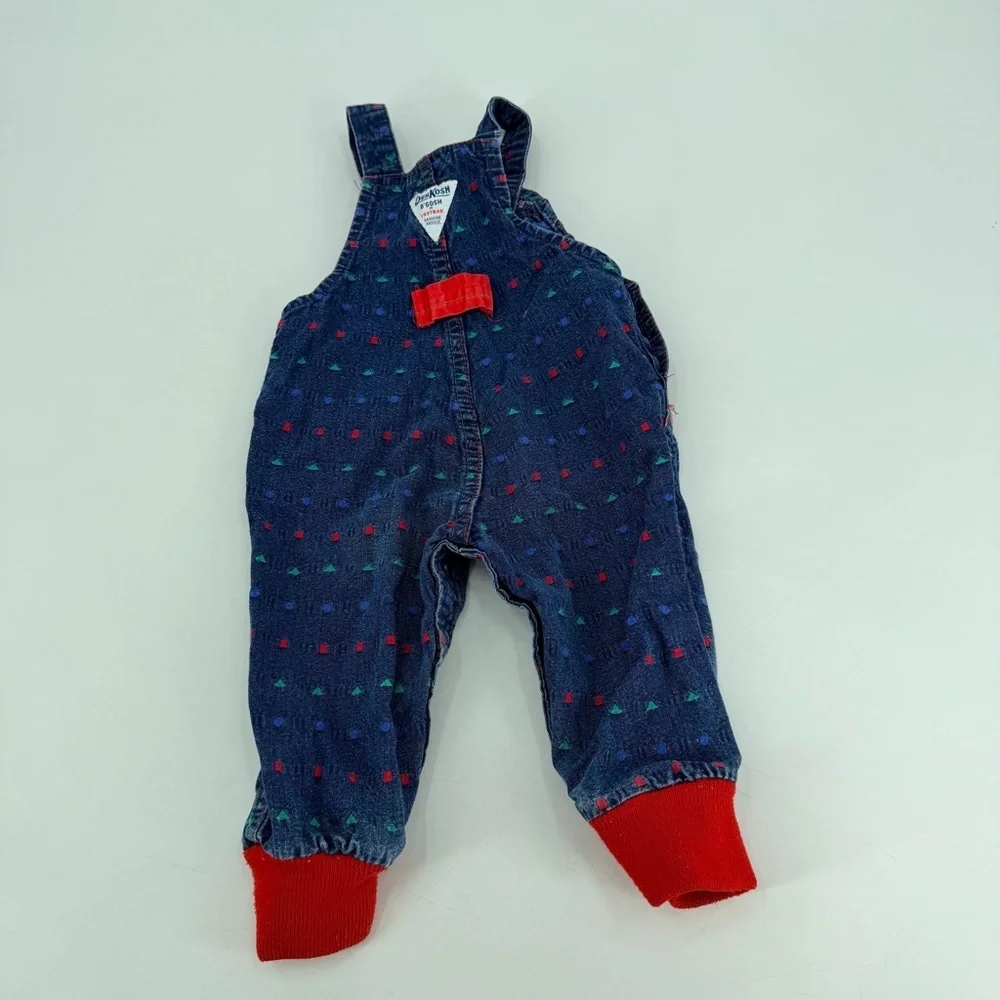 Vintage Oshkosh Shapes Baby Overalls Size 12 months FLAWS